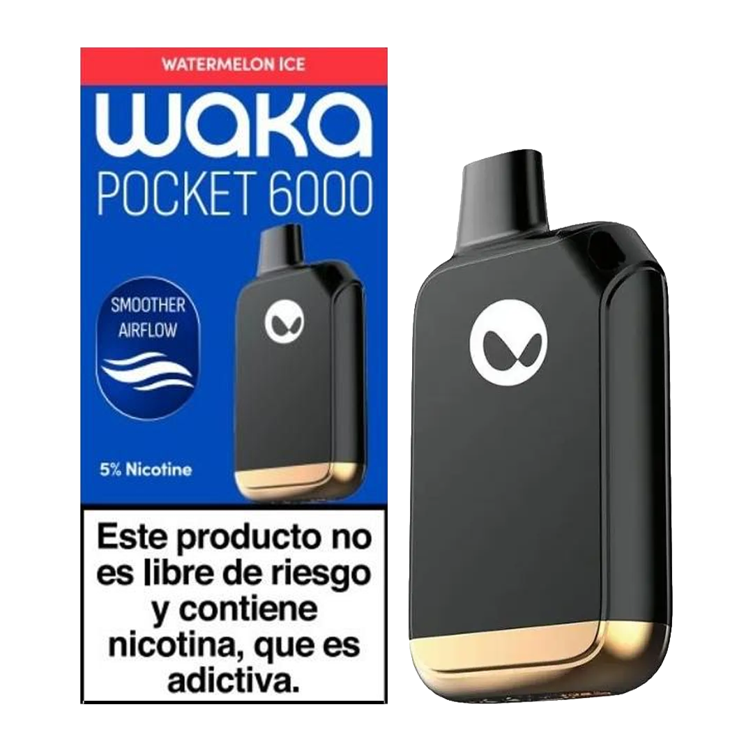 Waka Pocket 6000 Puffs Watermelon Ice.