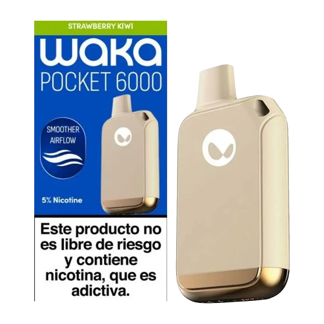 Waka Pocket 6000 Puffs Strawberry Kiwi.