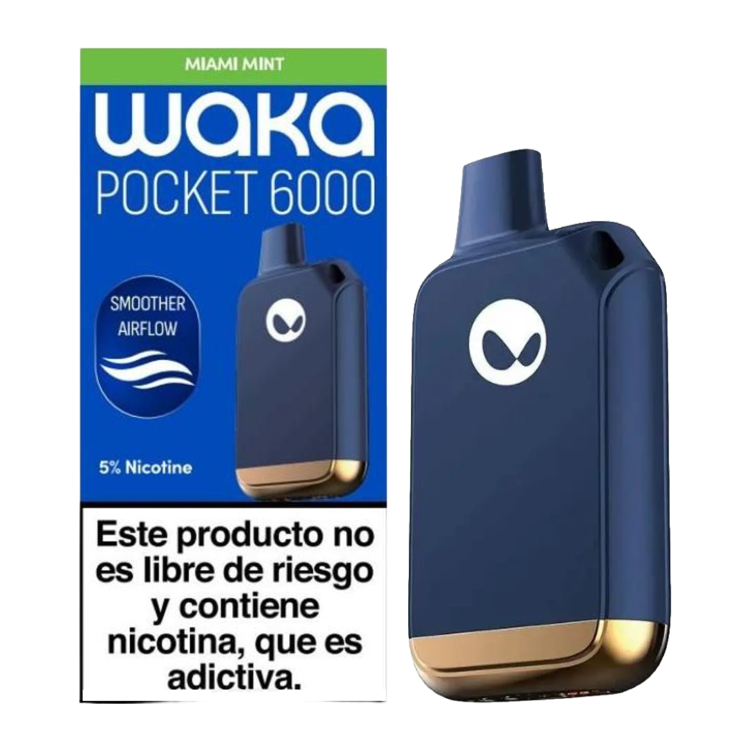 Waka Pocket 6000 Puffs Miami Mint. image number 0